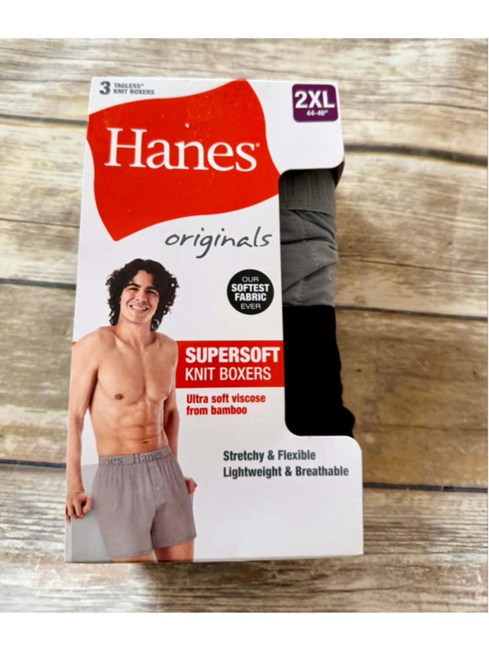 NEW HANES KNIT BOXER BRIEFS-2XL